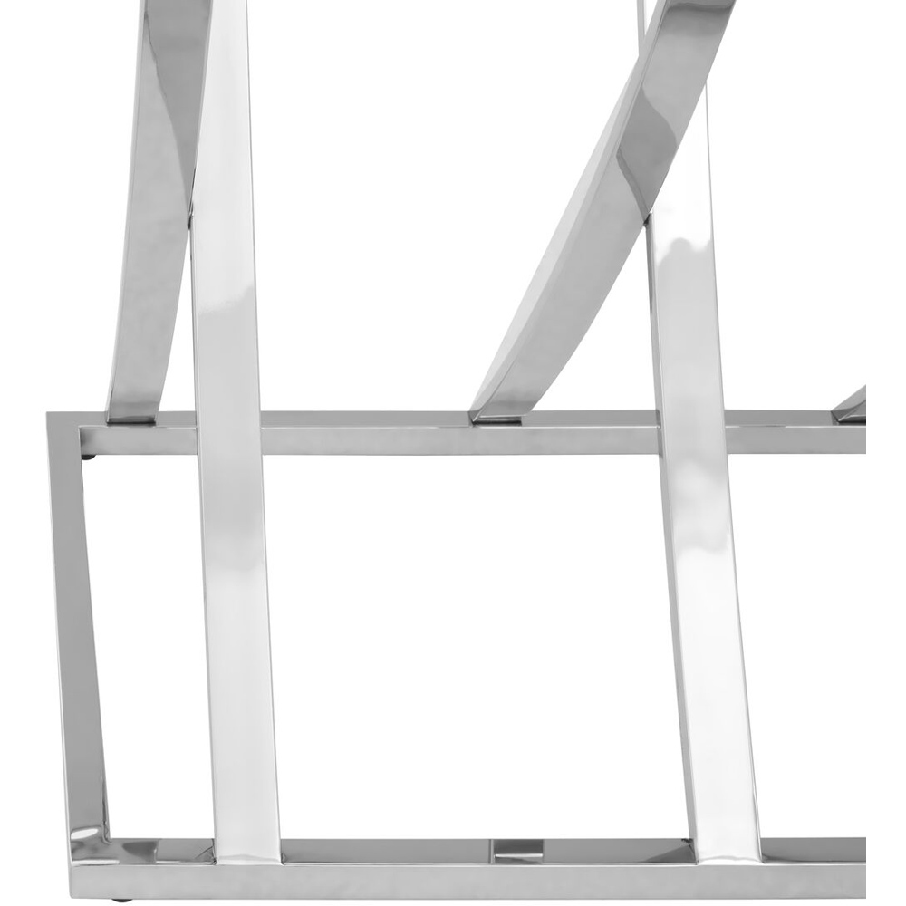 Premier Housewares Silver Chrome Finish Glass Top Console Table Image 2