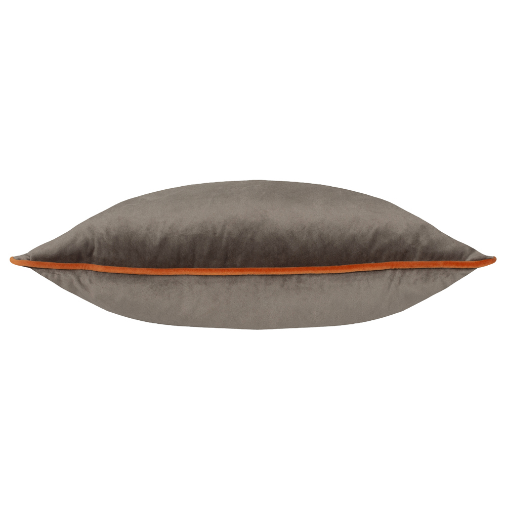 Paoletti Meridian Mocha Pumpkin Velvet Cushion Image 2