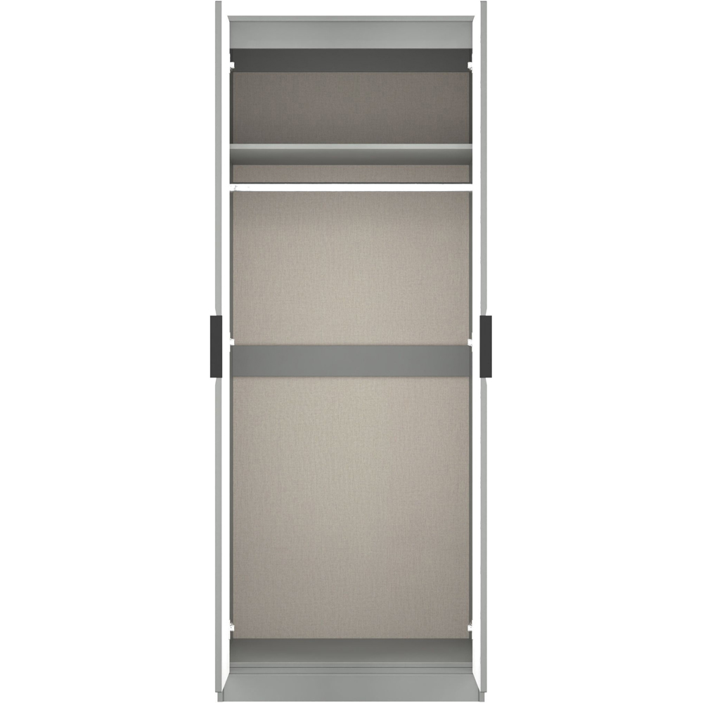 Crowndale Harlequin 2 Door Dusk Grey Tall Wardrobe Ready Assembled Image 6