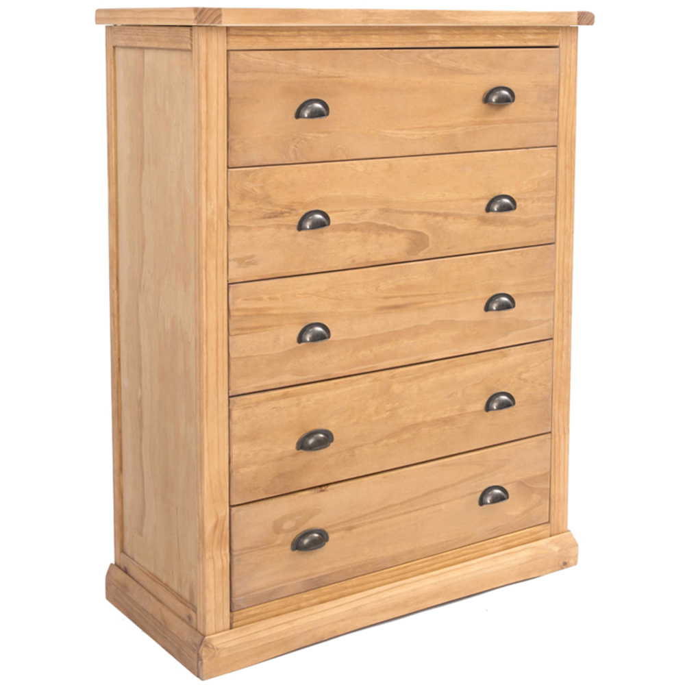 Cabinet Bits Lucca 5 Drawer Brown Brass Cup Handle Chest of Drawers Image 3