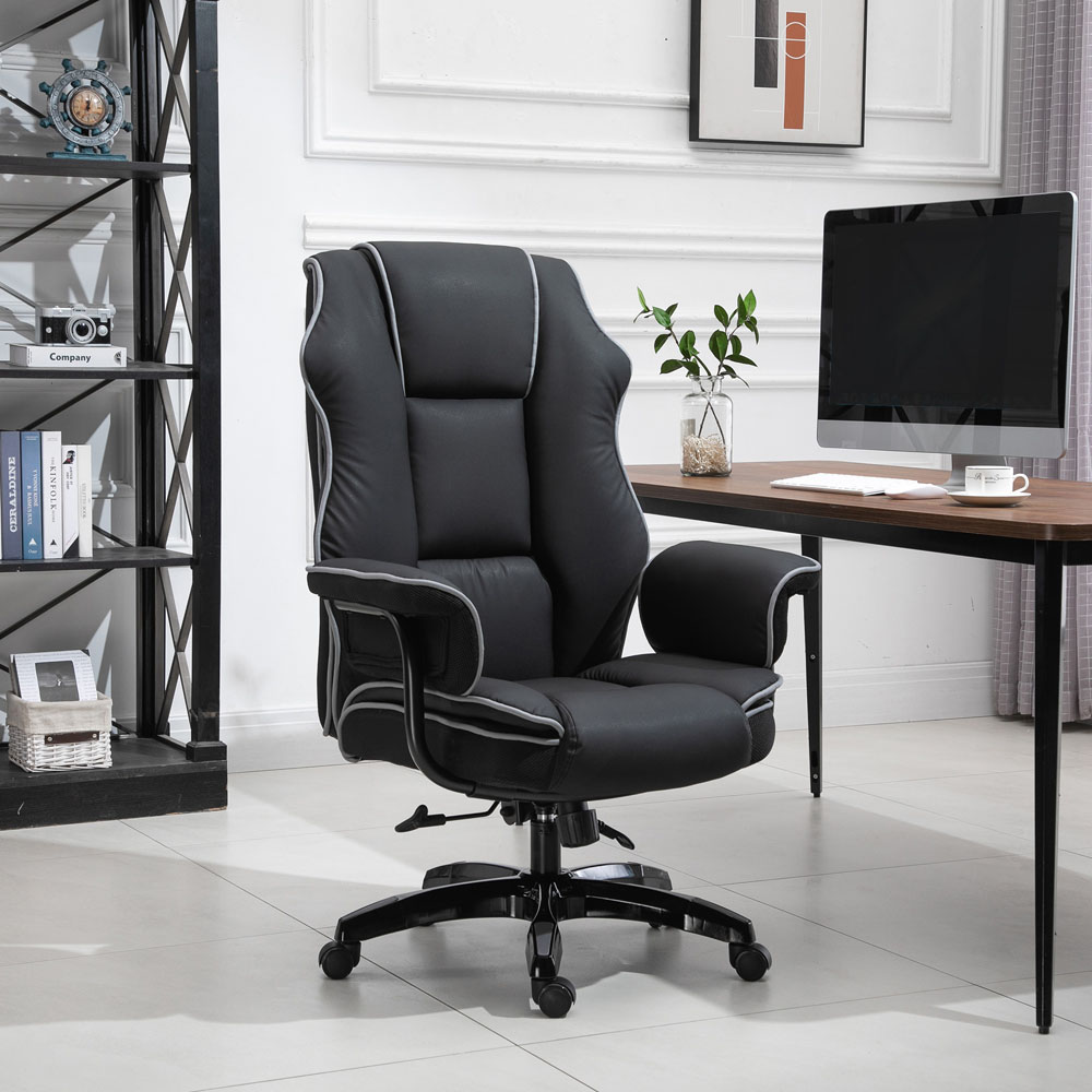 Portland Black PU Leather Swivel Recliner Office Chair Image 4