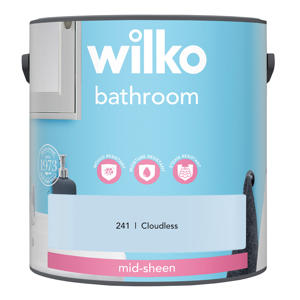Wilko Bathroom Cloudless Mid Sheen Emulsion Paint 2.5L Wilko