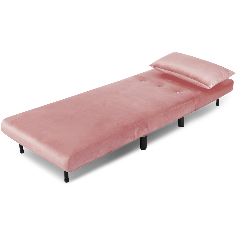 Aurora Single Sleeper Pink Velvet Sofa Bed Image 6