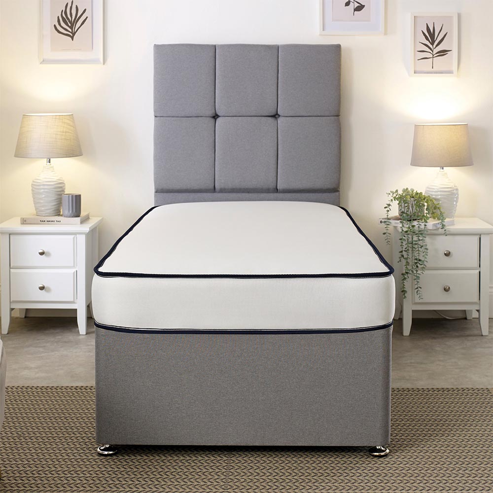 Extreme Comfort Small Single Blue and White Flat Top Open Coil Spring Mattress Image 4