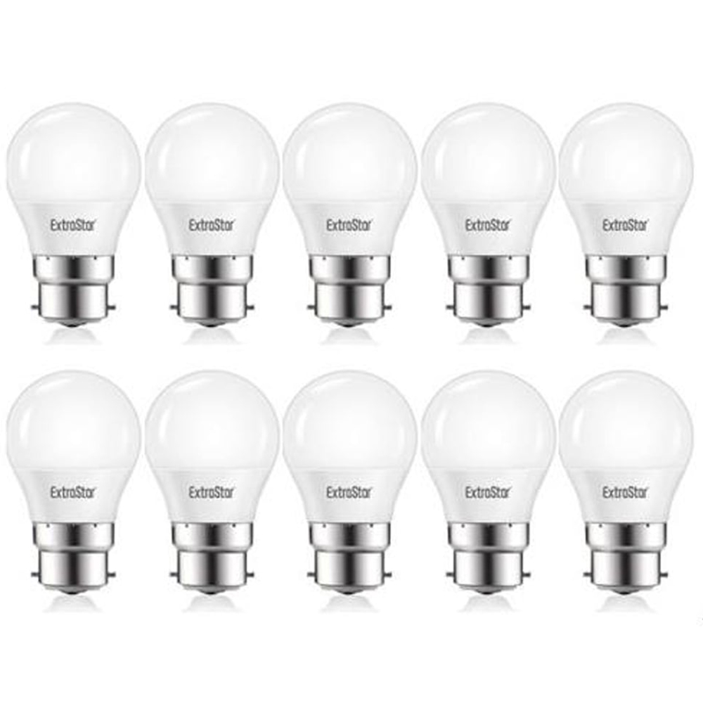 ExtraStar 10 Pack B22 4W Neutral White Ball LED Light Bulb Image 1