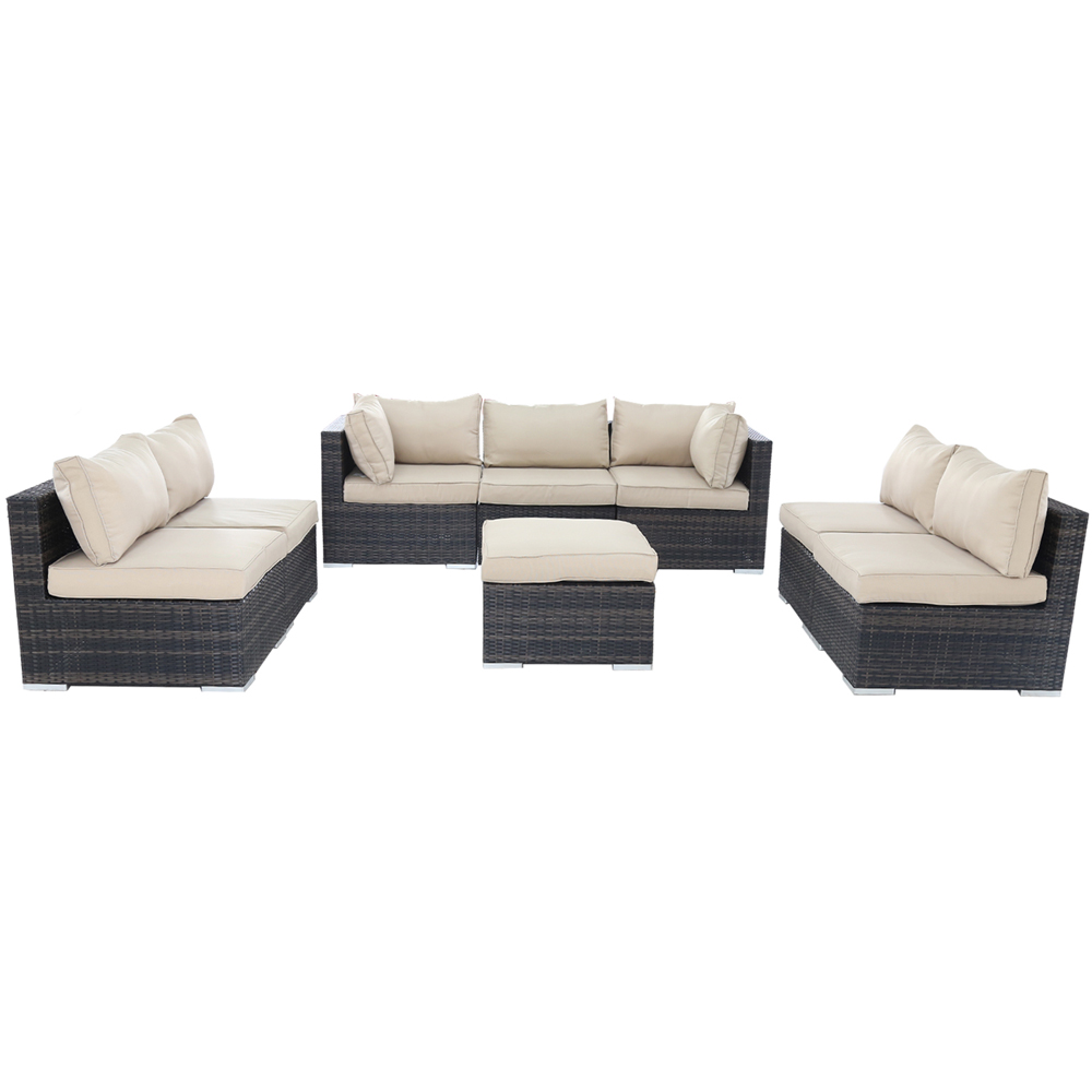 Furniture One 8 Seater Brown Rattan Garden Sofa Set Image 4