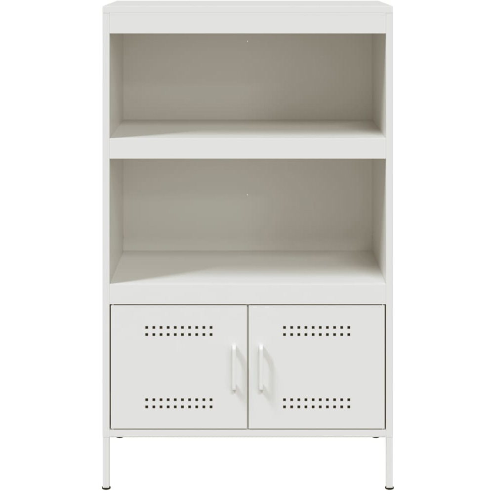 vidaXL 2 Door 2 Shelf White Metal Highboard Image 6