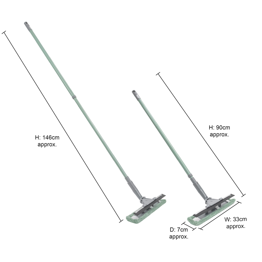 JVL Cleaning 3-in-1 Green Extendable Microfibre Window Cleaner Image 9