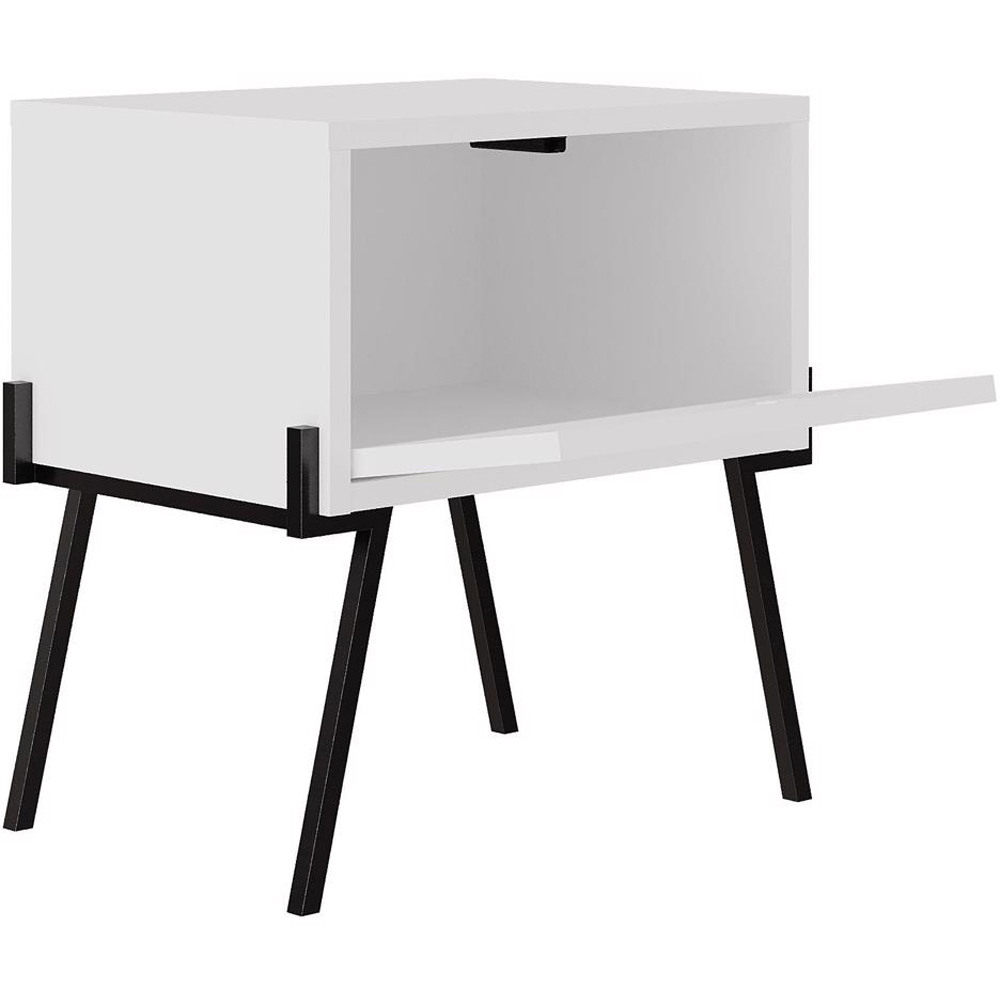 FWStyle Naive Single Door White Bedside Table Image 5