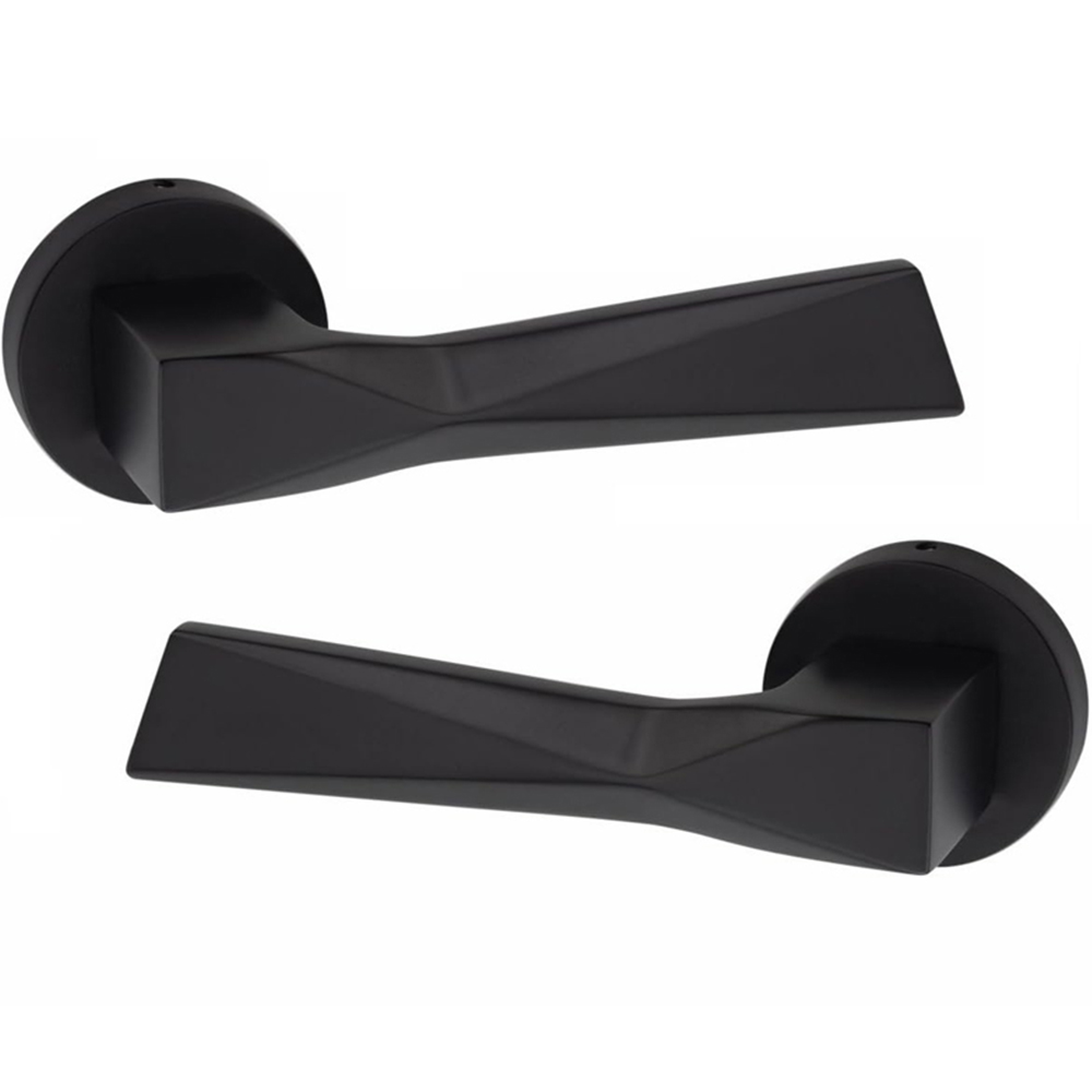 Golden Grace Modern Aura Matt Black Premium Door Handles 6 Pack Image 3