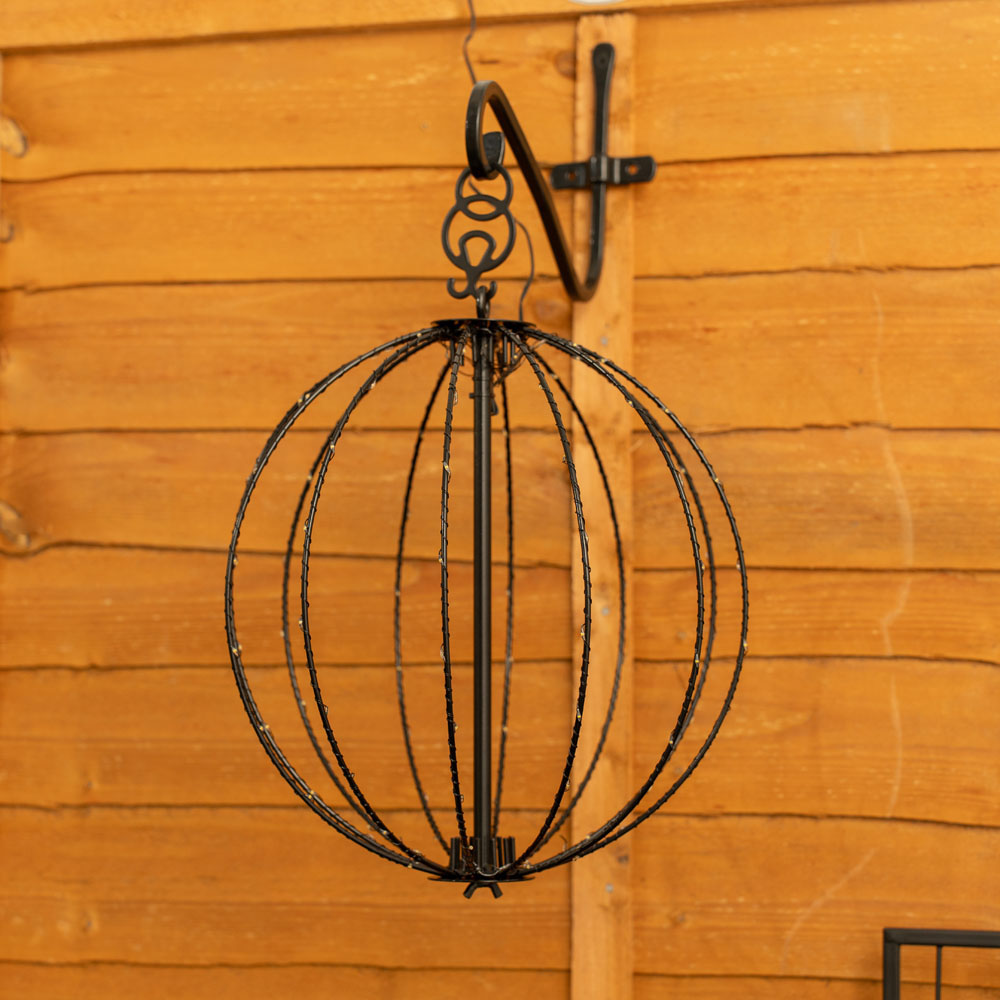 ValueLight Wire Frame Black Hanging Outdoor Solar Decorative Light Image 3