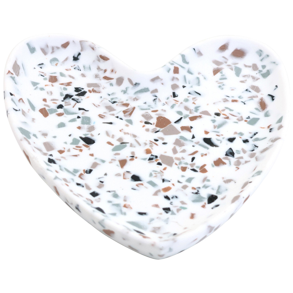 Heart Speckle Soap Dish White Image