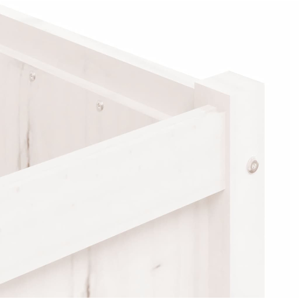 vidaXL White Pine Wood Garden Planter 150 x 50 x 50cm Image 8
