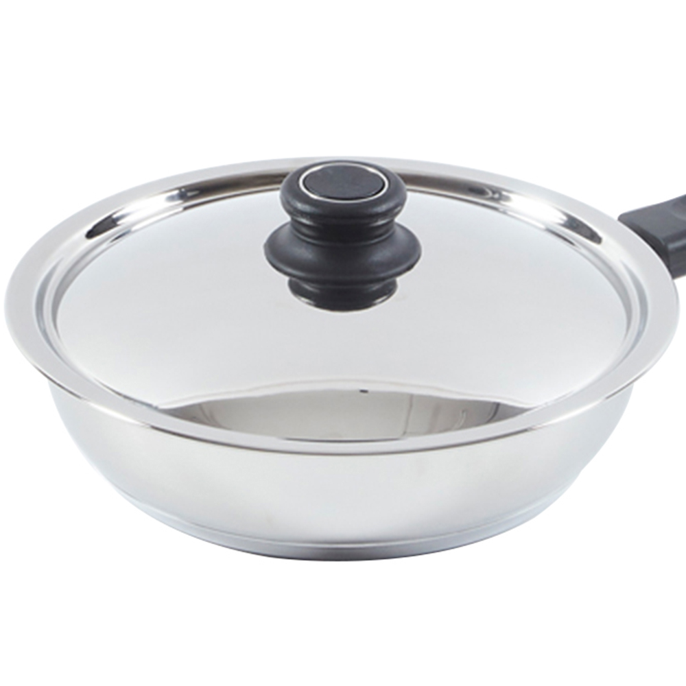 Highlands Homeware 24cm Stainless Steel Fry Pan with Steel Lid Image 3