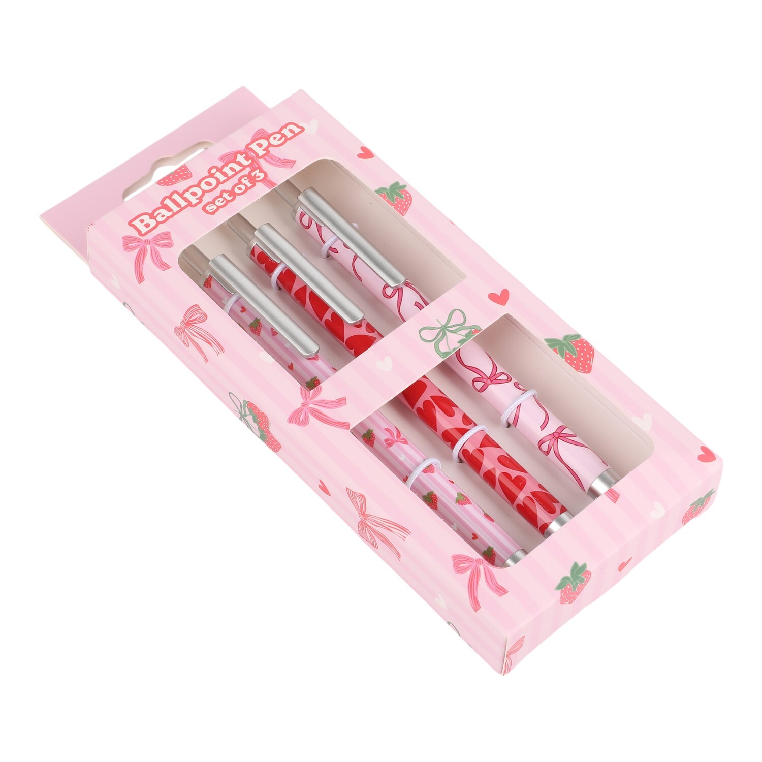 Pack of 3 Strawberry Bow Pens Image 5