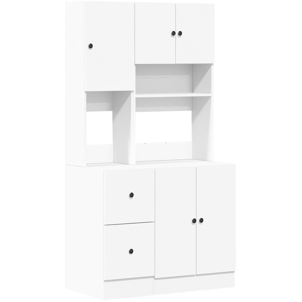 vidaXL 5 Door 2 Drawer Single Shelf White Kitchen Cabinet Image 2