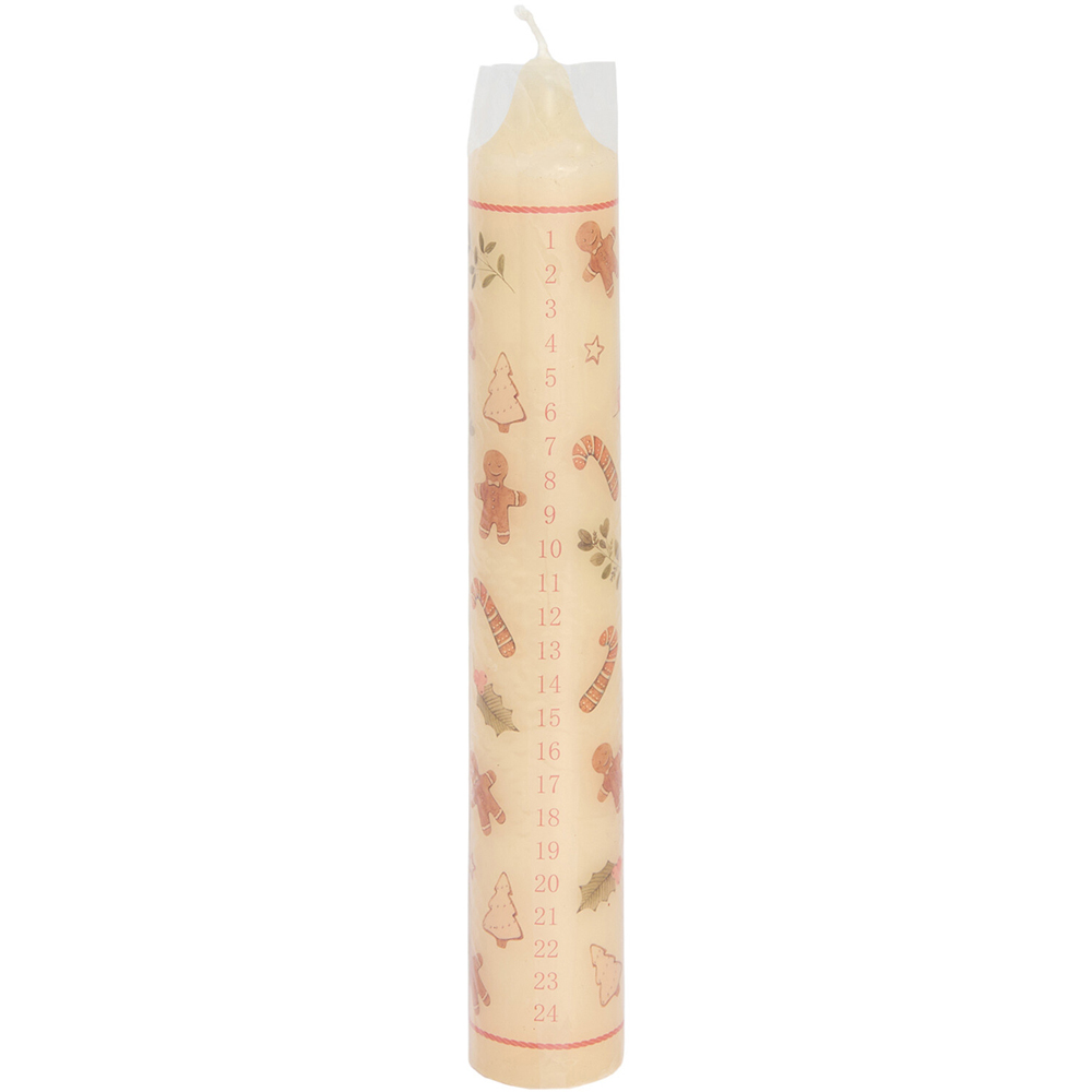Festive Print Advent Pillar Candle Image 2