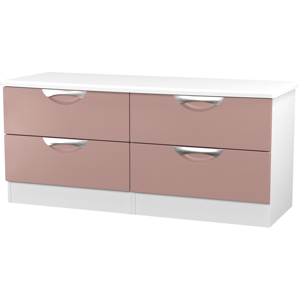 Crowndale Camden 4 Drawer Kobe Pink and White Bed Box Ready Assembled Image 3