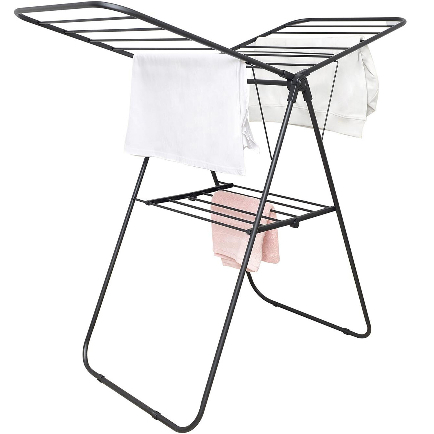 Indoor Large Black X Wing Airer 96 x 137cm Image 1