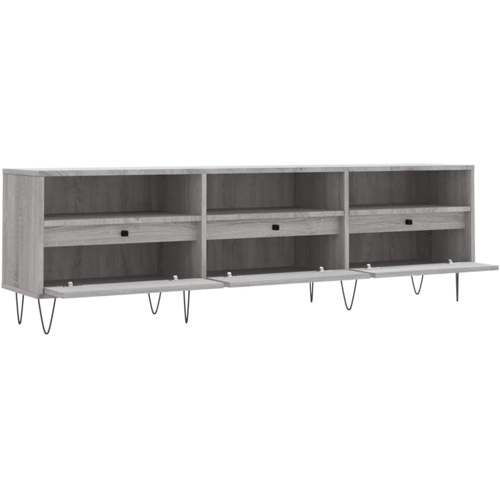 vidaXL 3 Door 3 Shelf Grey Sonoma TV Cabinet Image 6