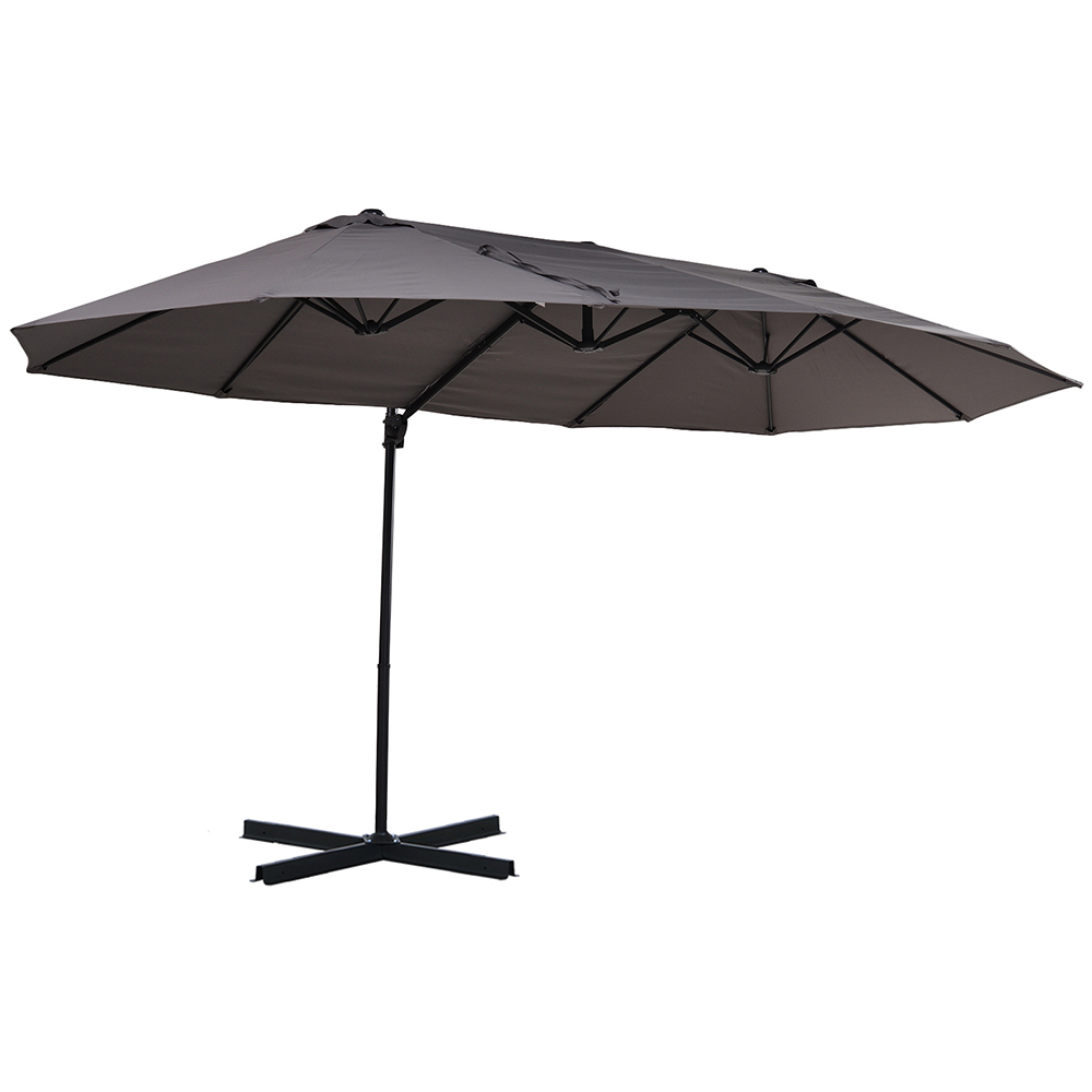 Outsunny Double Parasol Grey Image 1