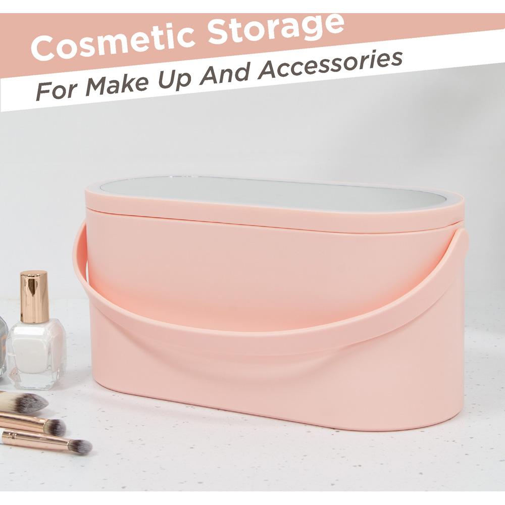Bauer Professional Pink Cosmetic Case with Mirror Image 3