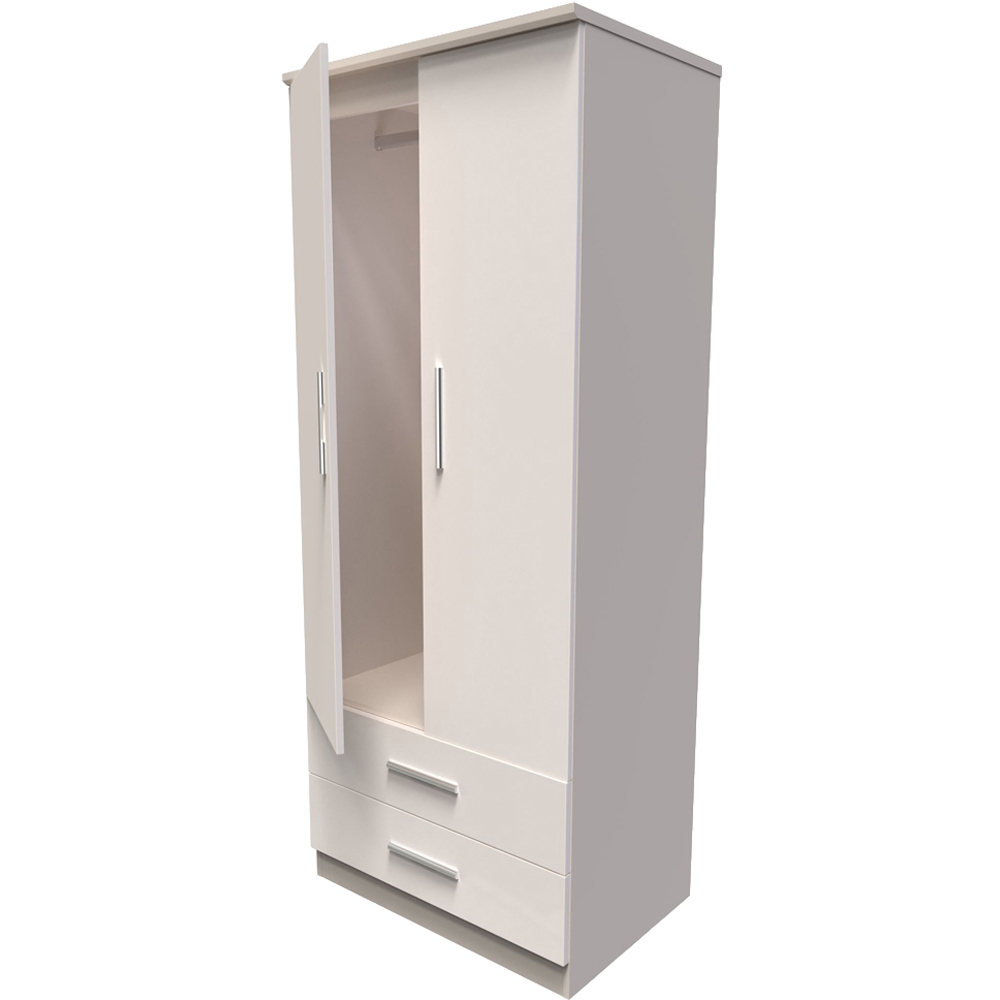 Crowndale Knightsbridge 2 Door 2 Drawer Kashmir Gloss Wardrobe Ready Assembled Image 6