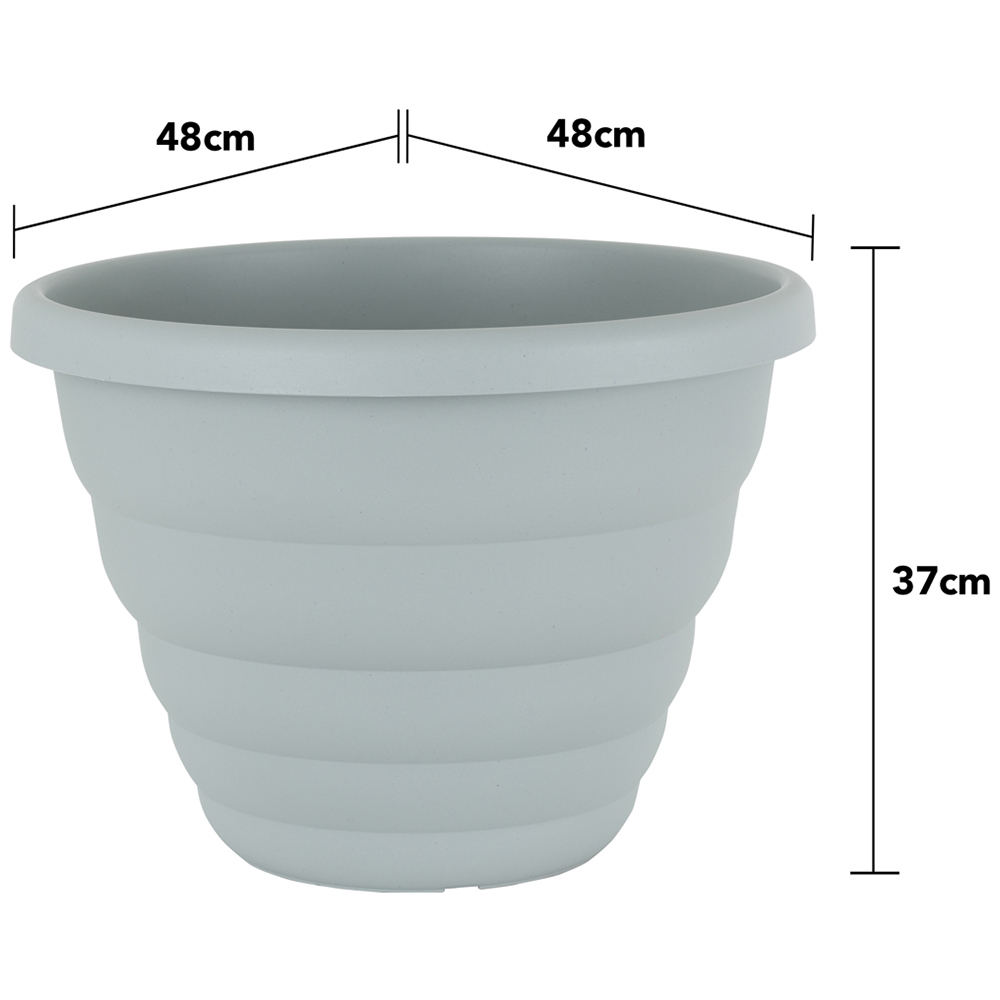 Wham Beehive Cement Grey Round Recycled Plastic Pot 48cm 4 Pack Image 4