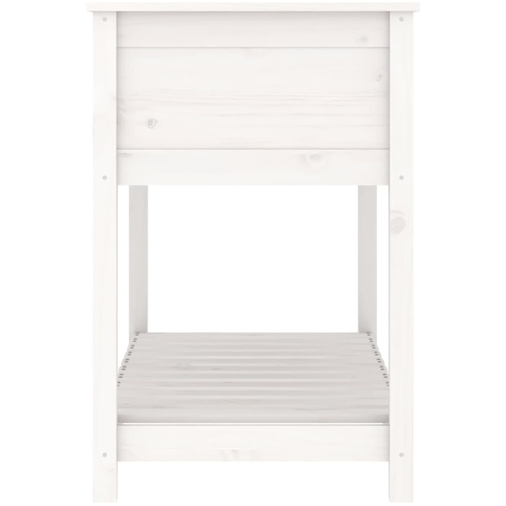 vidaXL White Solid Pine Garden Planter with Shelf 81 x 111.5 x 54cm Image 5
