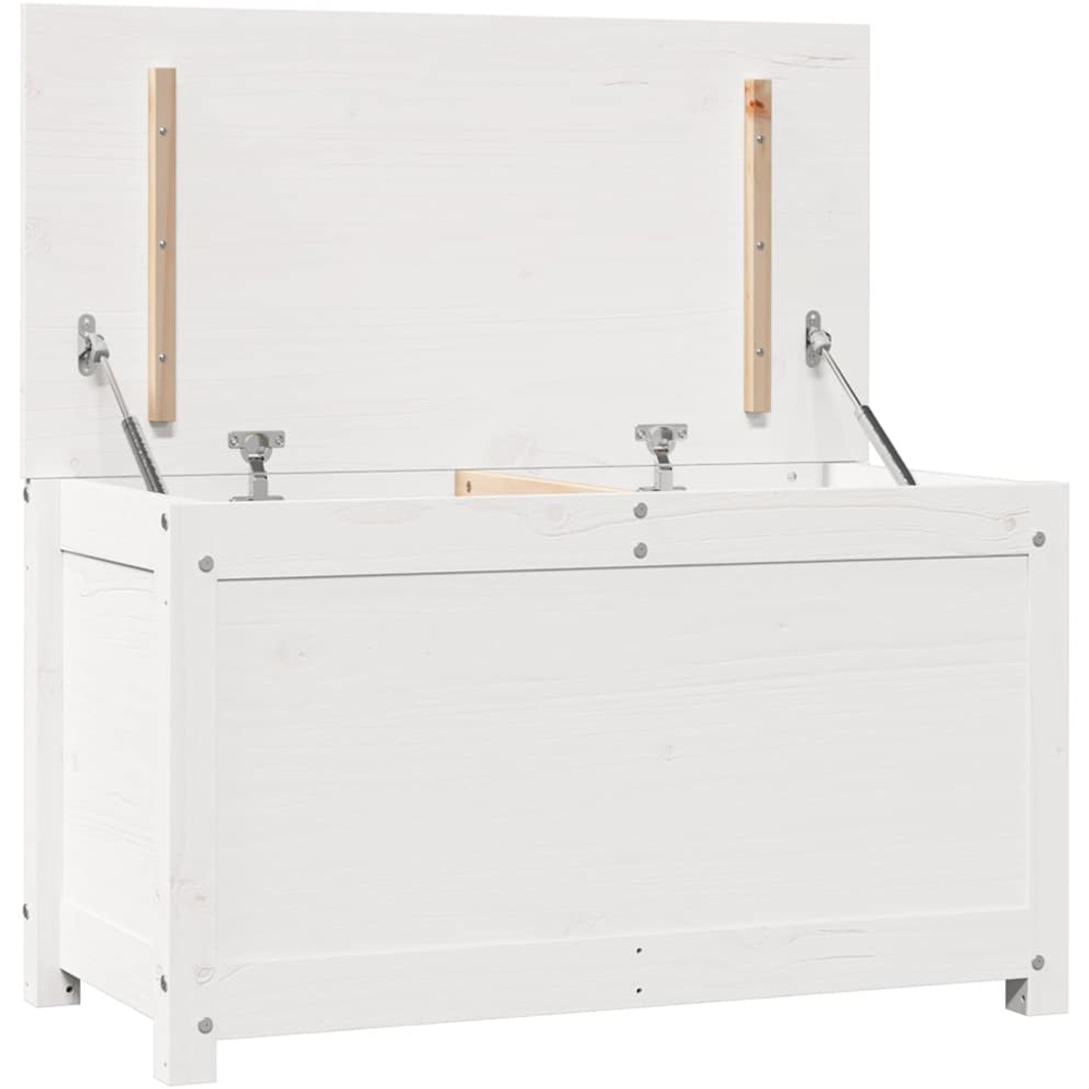 vidaXL White Solid Pine Wood Storage Box with Lid 80 x 40 x 45.5cm Image 7
