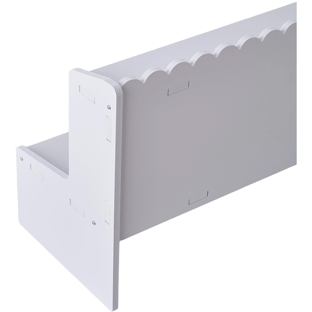 Living and Home 2 Shelf White Desktop Storage Shelf with Raised Base Image 6