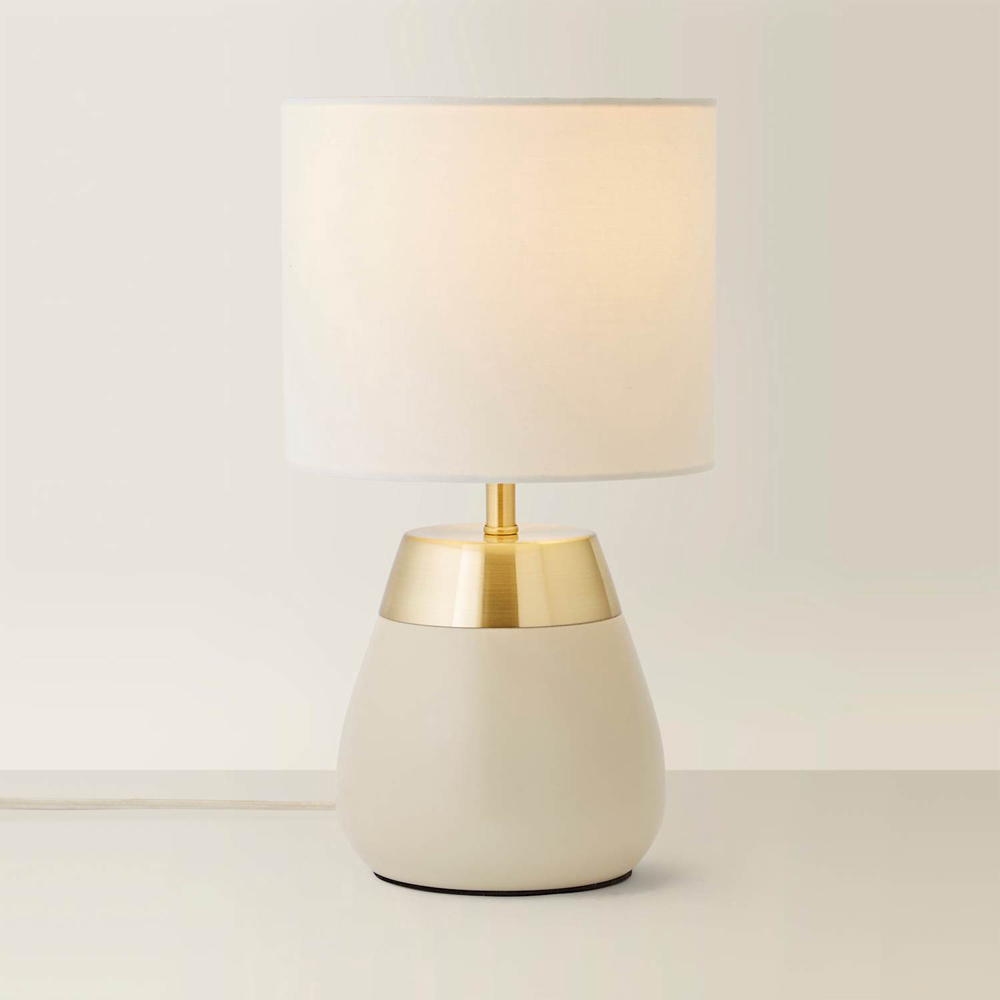 ValueLights Hurst Drum Shade Cream Touch Table Lamp with Bulb Image 5