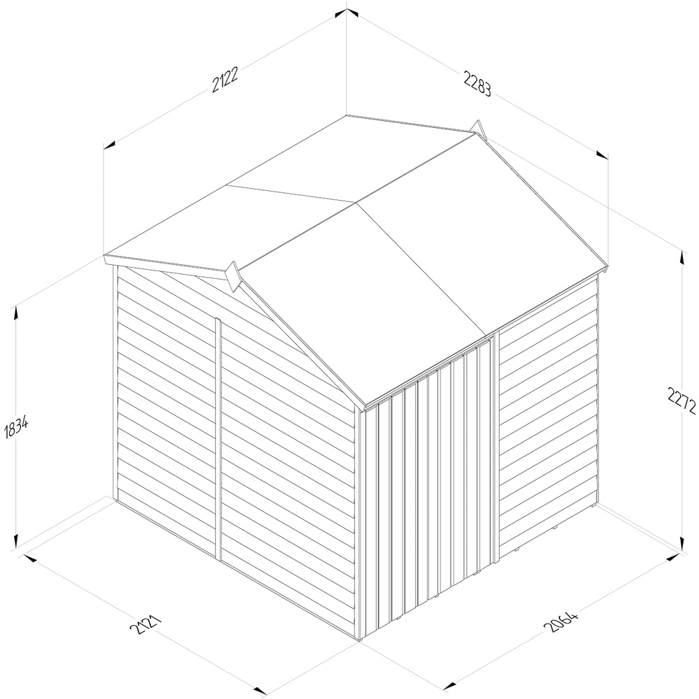 Forest Garden 4LIFE 7 x 7ft Double Door Reverse Apex Shed Image 9