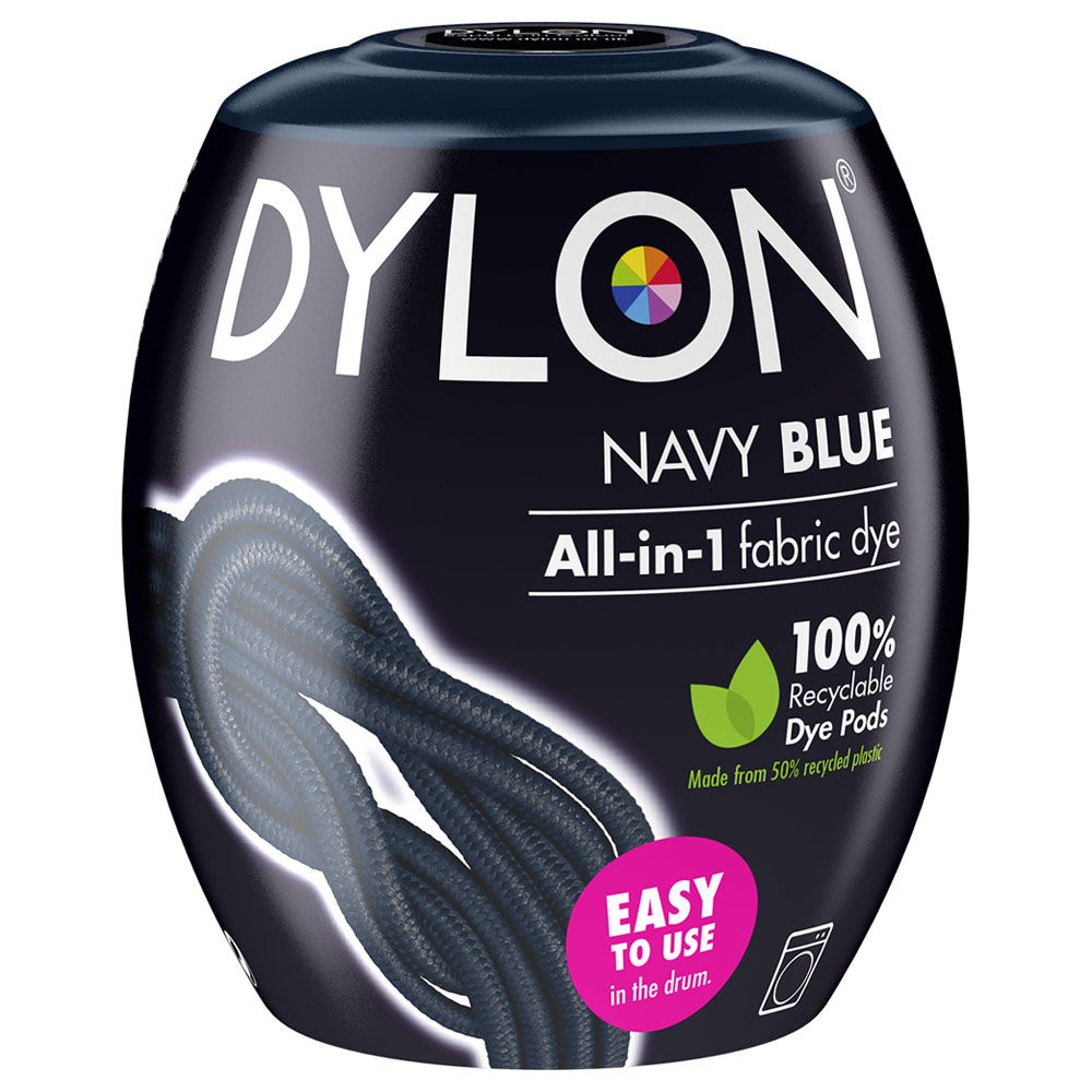 Dylon Navy Blue Fabric Dye Pod 350g Image 1