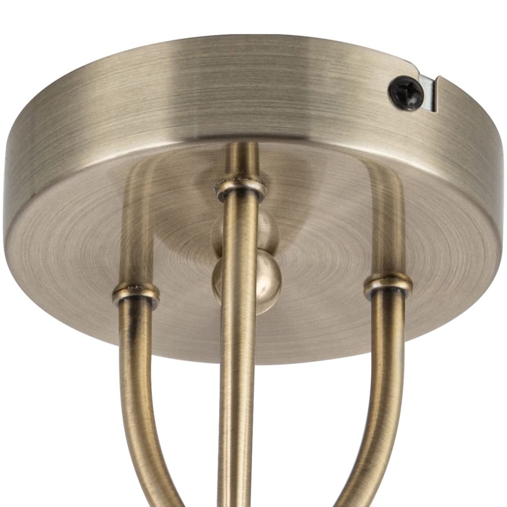 Cosylyte Hallie 3 Light Antique Brass Glass Ceiling Light Image 5