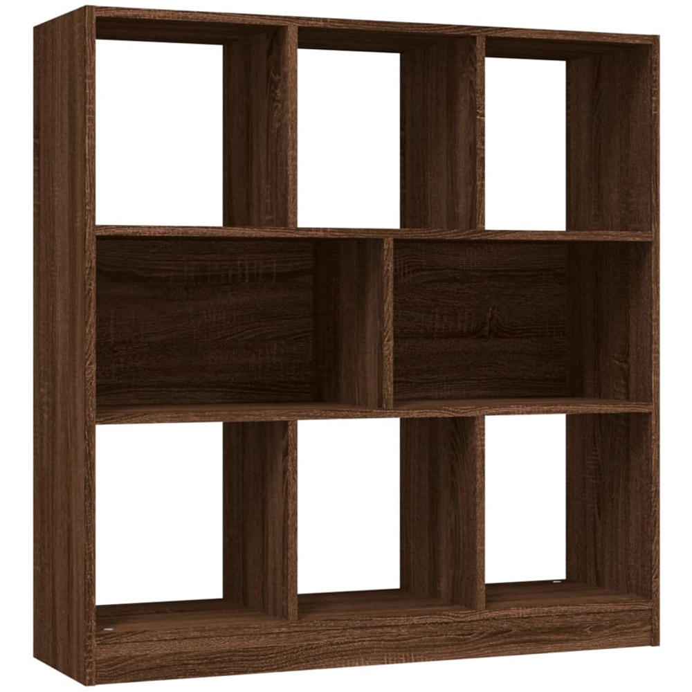 vidaXL 8 Shelf Brown Oak Wooden Bookcase Image 2