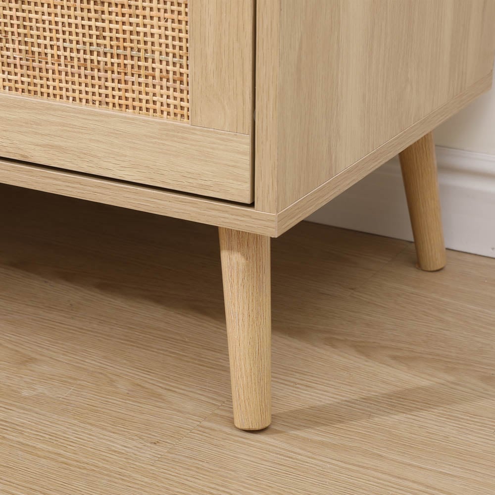 FurnitureHMD 6 Drawer Natural Rattan Woven Front Wooden Chest of Drawers Image 5