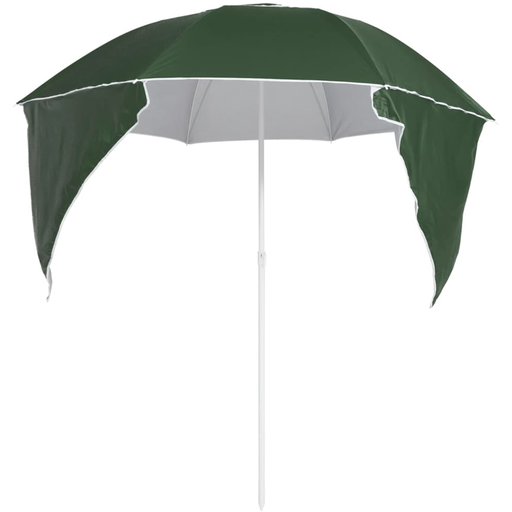 vidaXL Green Beach Parasol with Side Walls 2.15m Image 3
