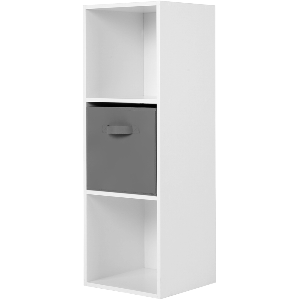 Jane 3 Shelf White Cube Storage Unit with Basket Image 3