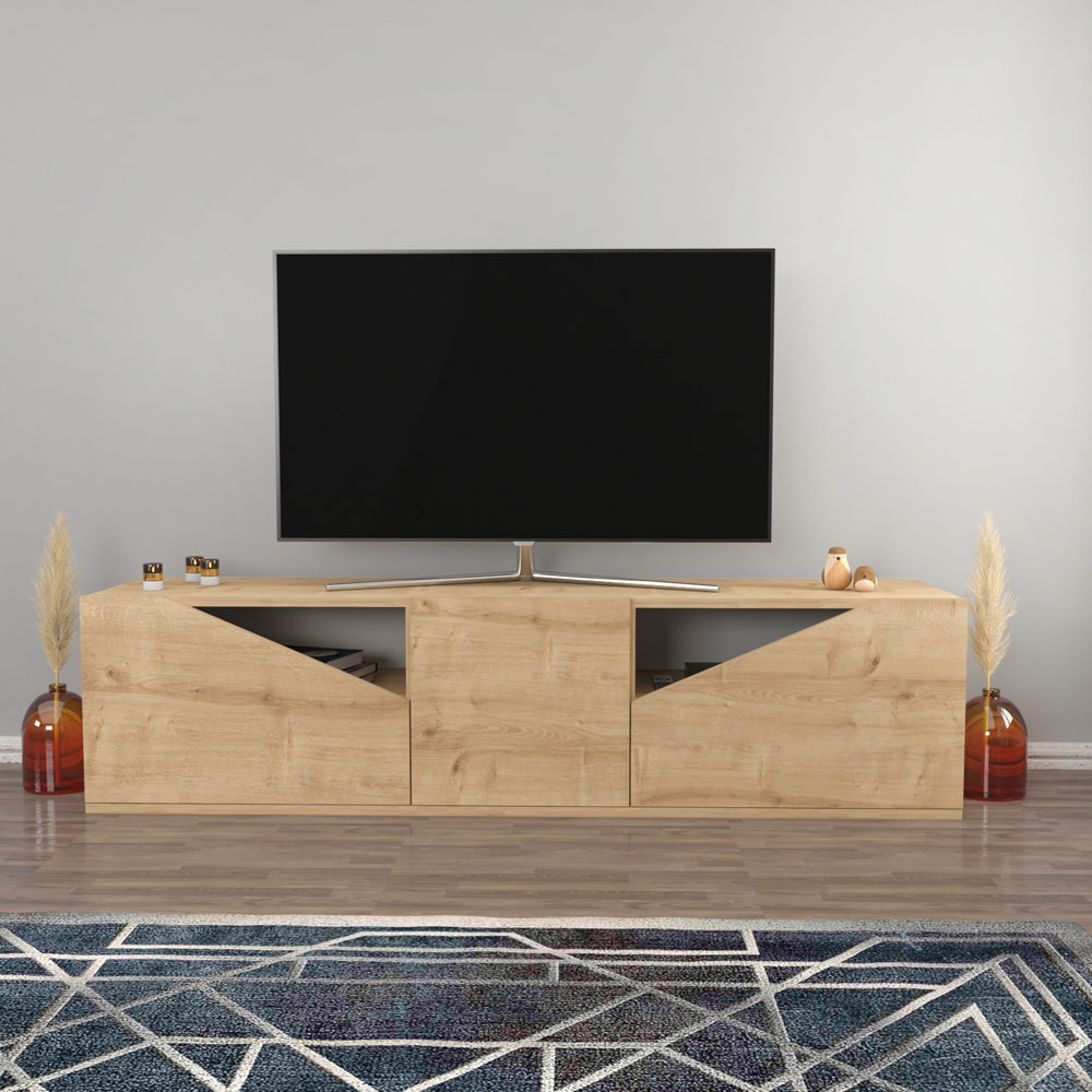 Decorotika Carson 3 Door Sapphire Oak TV Unit Image 4