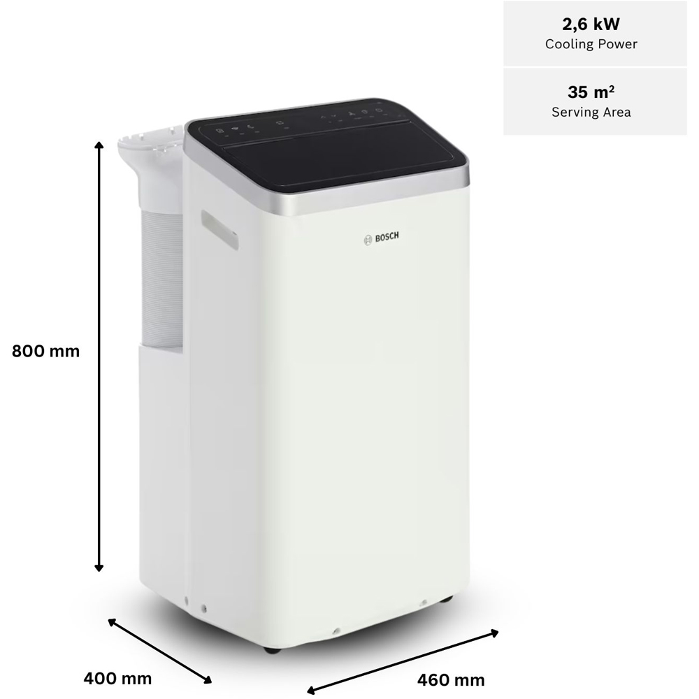 Bosch Cool 4000 3-in-1 White 2.6 kW Portable Air Conditioner with Remote Control Image 8