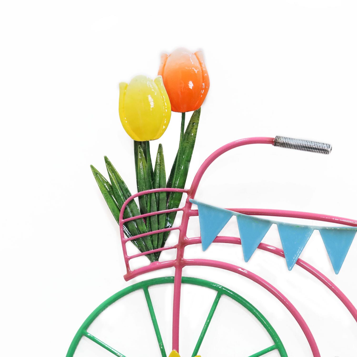Indoor/Outdoor Bright Flower Bike Hanging Image 4