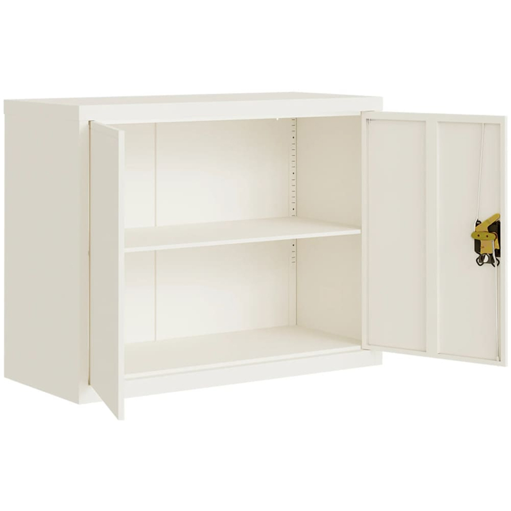 vidaXL 2 Door White Metal Lockable File Cabinet Image 4