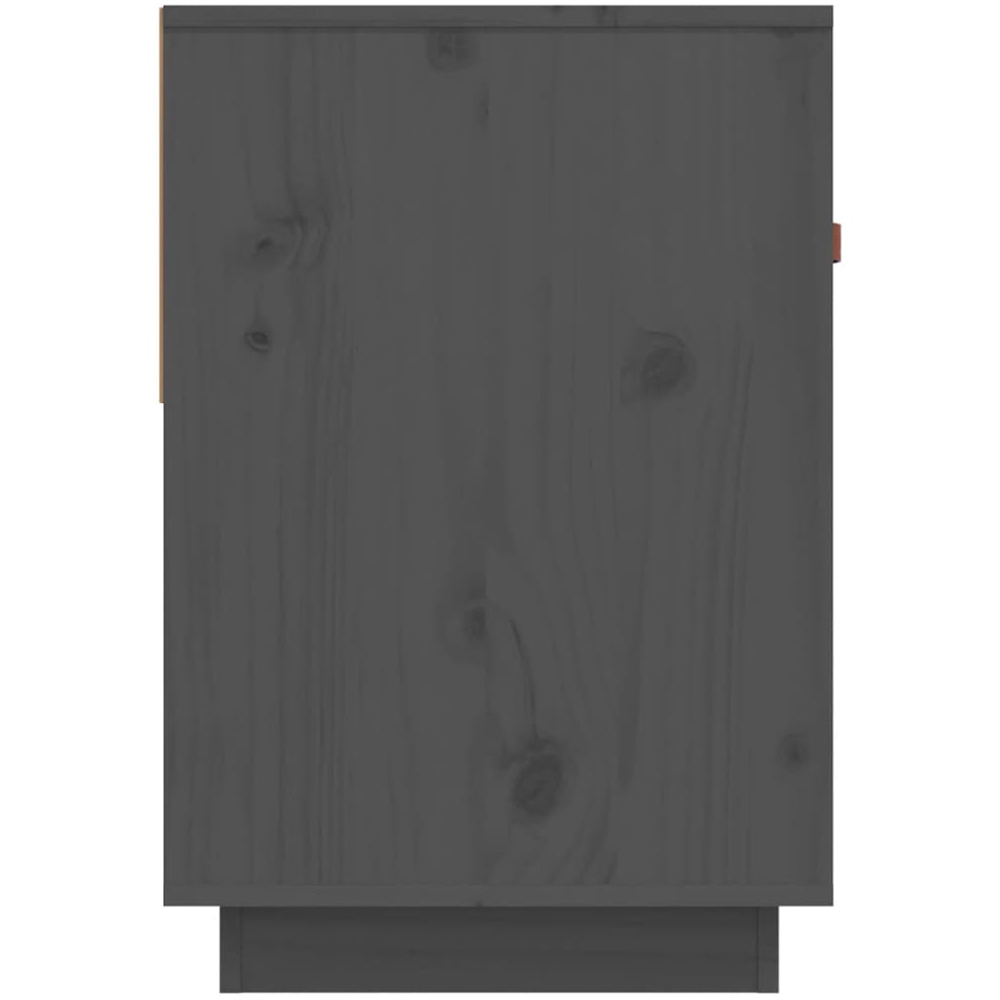 vidaXL 2 Drawer Single Shelf Grey Solid Pine TV Cabinet Image 6