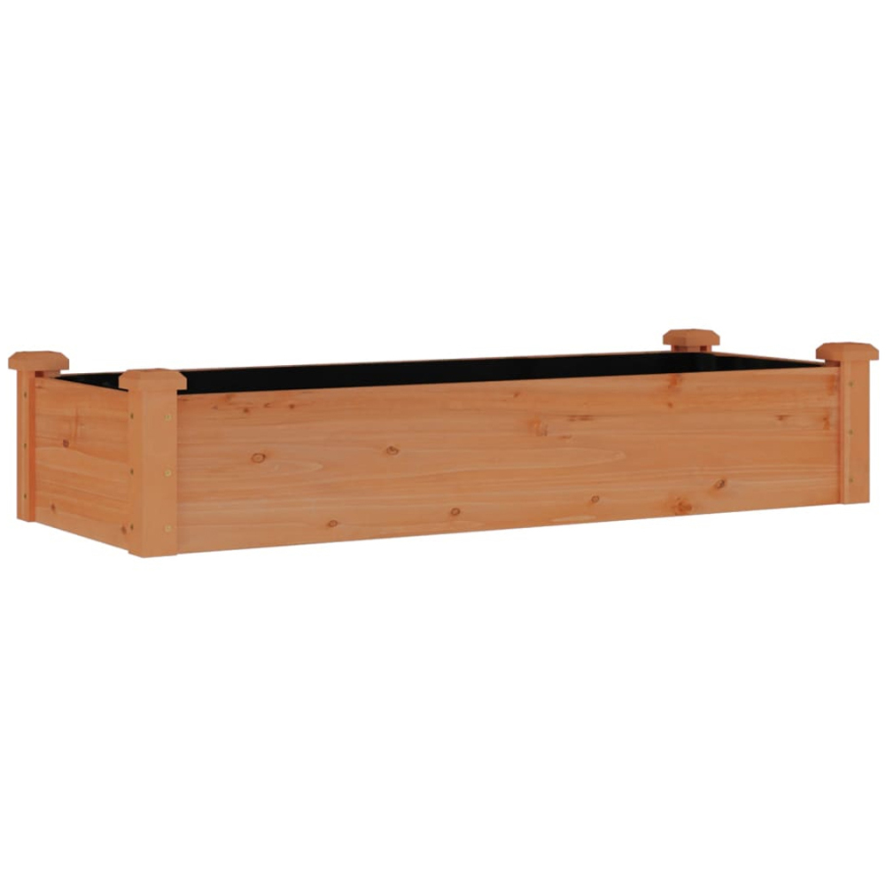 vidaXL Brown Solid Fir Wood Raised Garden Bed with Liner 25 x 120 x 45cm Image 1