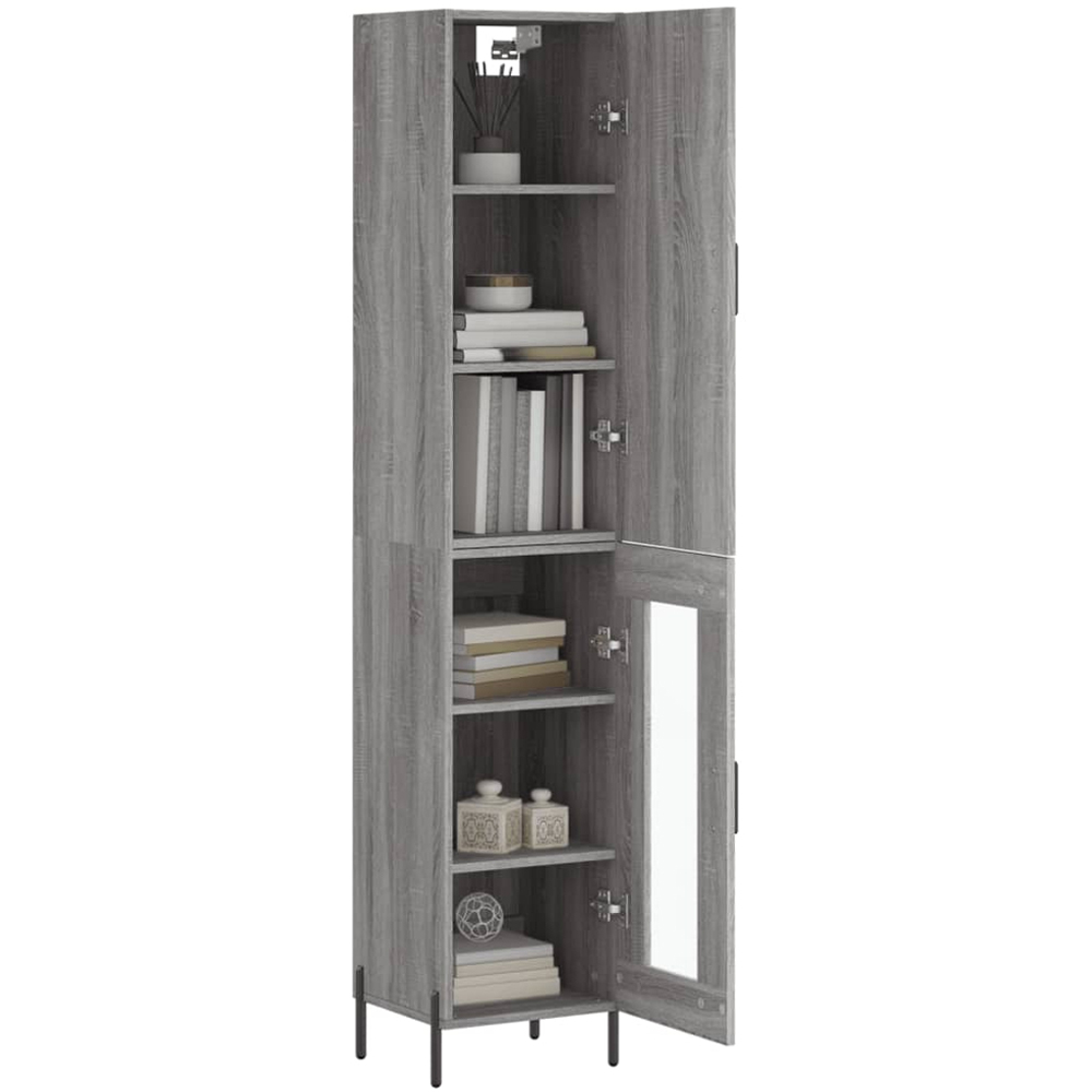 vidaXL 2 Door Grey Sonoma Tall Highboard Image 3