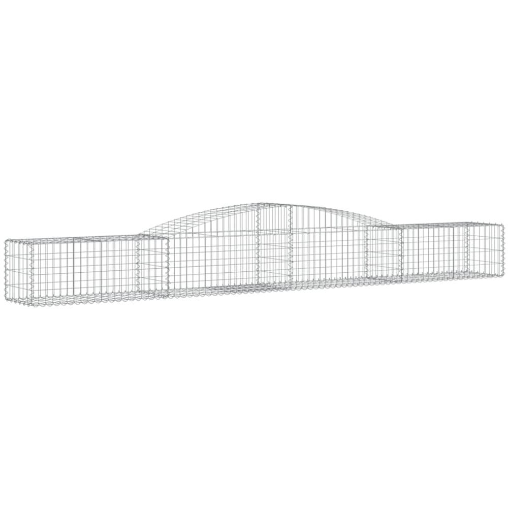 vidaXL Silver Galvanised Iron Arched Gabion Basket 400 x 50 x 40/60cm 6 Pack Image 1