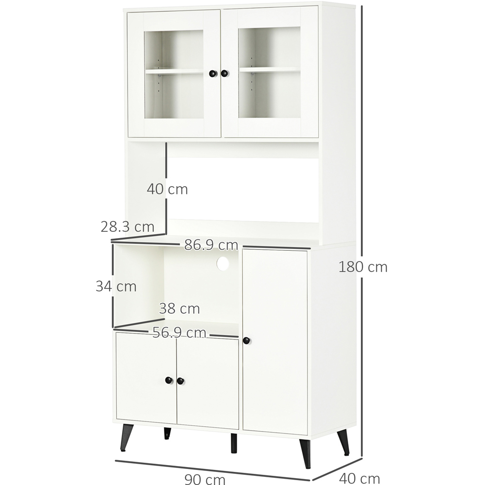 Portland 5 Door 2 Shelf White Display Cabinet Image 8