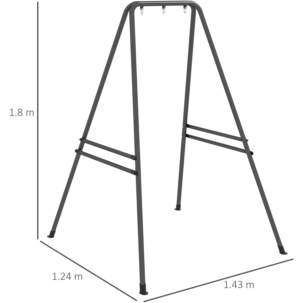 Outsunny Black Metal Frame Hammock Chair Stand Image 9