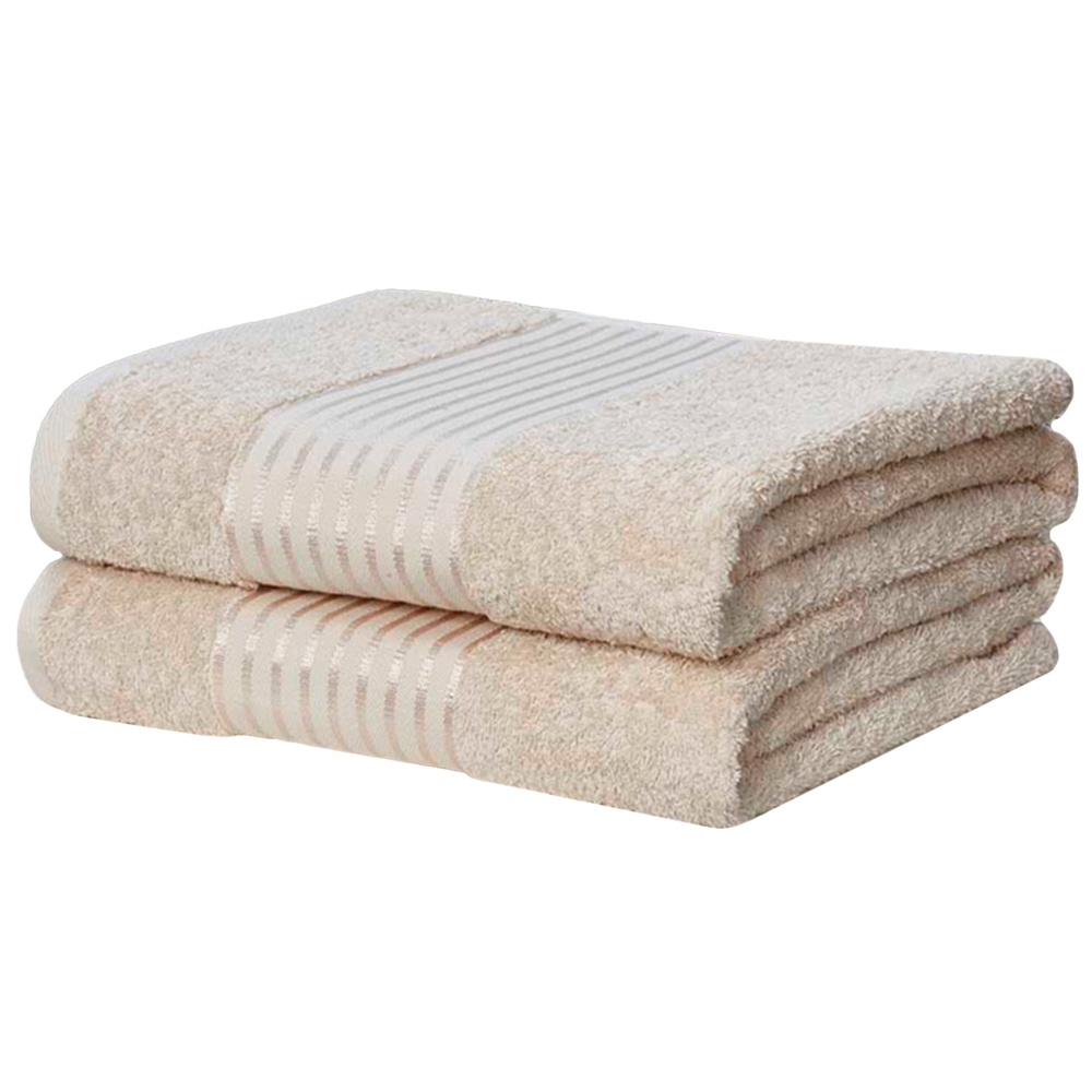 Rapport Home Windsor Pure Cotton Biscuit Bath Sheet Set of 2 Image 1